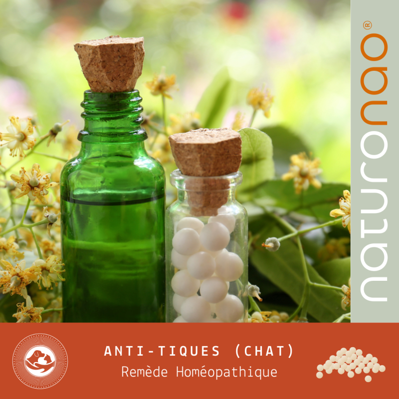 Acheter le remède homéopathique combiné anti-tiques pour votre chat et chaton.