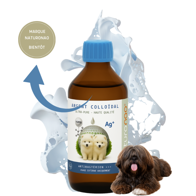 Le meilleur argent colloïdal NaturoNao 15 PPM pour vos animaux et pour l'humain. Un indispensable à avoir chez soi.