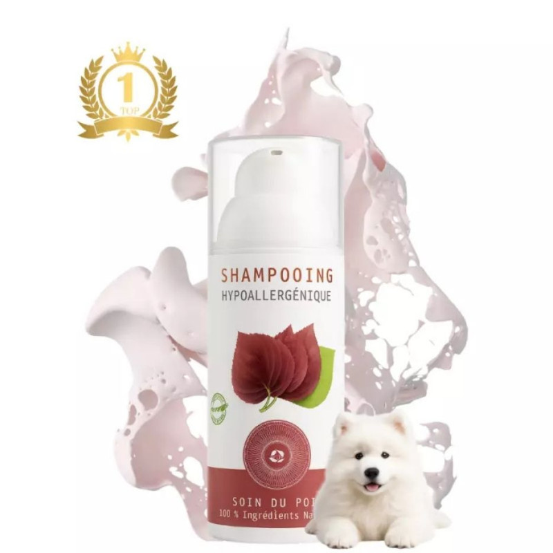 Shampooing artisanal HYPOALGO™ NaturoNao 200 ml, formule naturelle sans parfum pour chiens à peaux réactives.