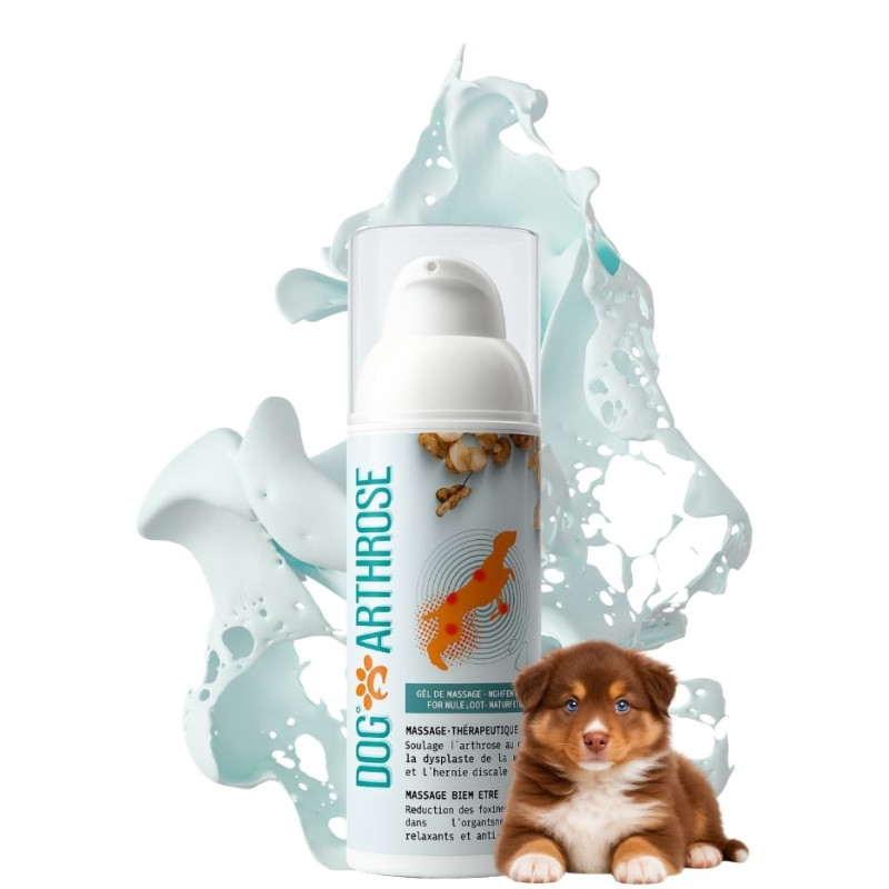 Gel naturel de massage pour articulations Arthroma Zen NaturoNao, idéal pour la souplesse et la mobilité du chien.